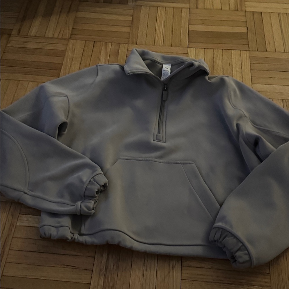 Lululemon brushed softstreme ribbed half zip pullover size 2 Riverstone